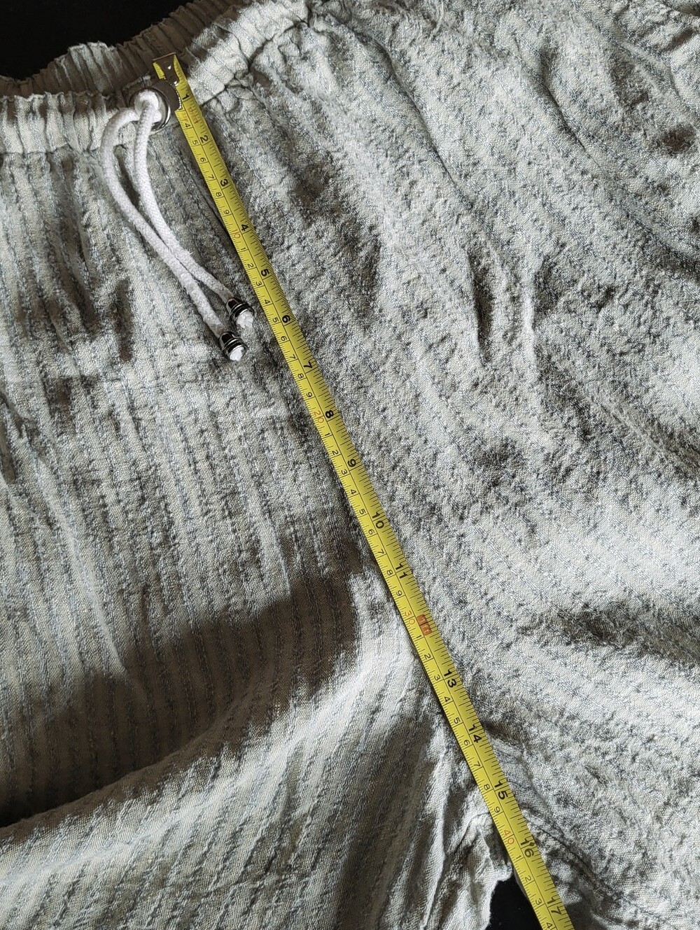 FLAX Jeanne Engelhart Linen Pants Large Sage Stripe Wide Leg Lagenlook - Picture 8 of 10